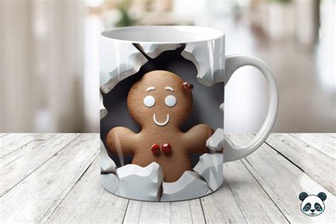 D Gingerbread Man Mug Wrap Bundle Bundle Creative Fabrica