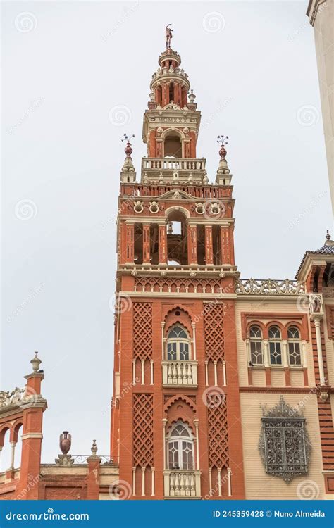 Detailed View At The Giralda Building Tower Detail Ornamented