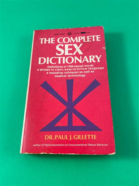 The Complete Sex Dictionary By Dr Paul Gillette Vintage 1969 Award Paperback Pb Etsy