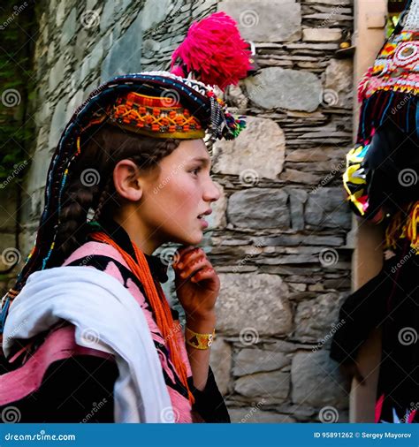 Portrait Of Kalash Tribe Woman In National Costume At Joshi Fest