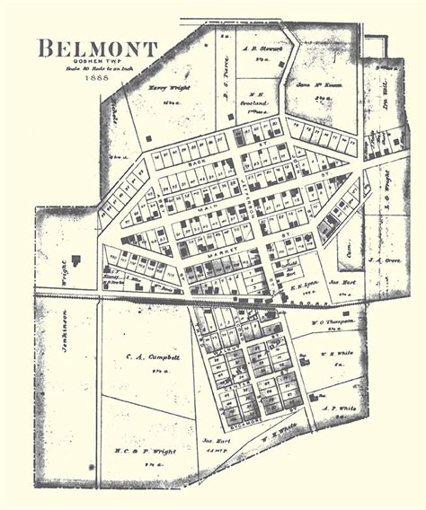 1888 Map Of Belmont Ohio Etsy