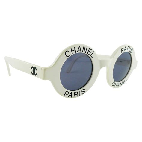 Chanel Vintage 1993 Iconic Chanel Paris White Sunglasses At 1stdibs