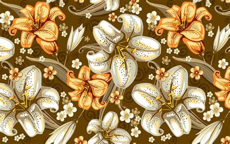 Download Wallpapers 4k Flowers Pattern Floral Patterns Decorative