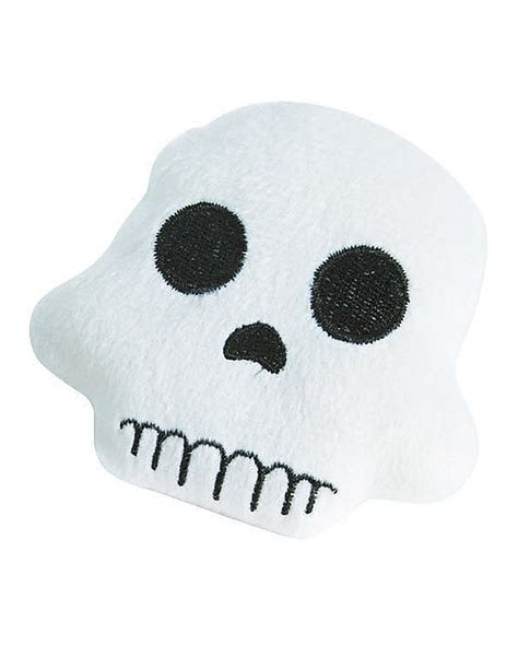 Halloween Plush Emoji White Skull | Horror-Shop.com