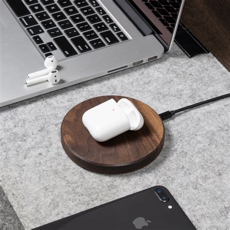 Slim Wireless Charging Pad By Oakywood Minimalist Wooden Etsy Canada