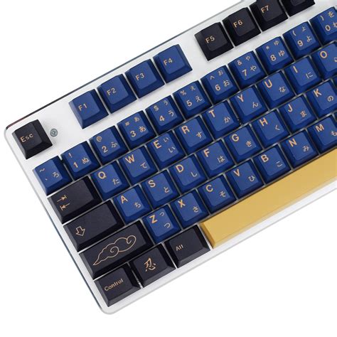 Blue Samurai Keycaps 129 Keys PBT Cherry Profile DYE SUB Custom