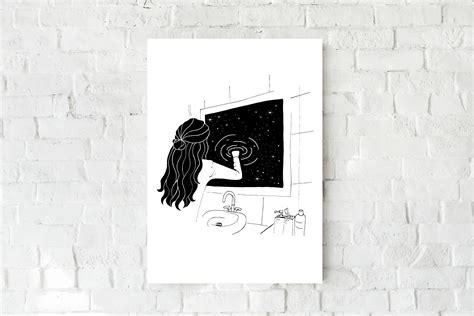 Space Portal Art Print, Outer Space Wall Decor, Black and White Poster, Cosmic Wall Art ...