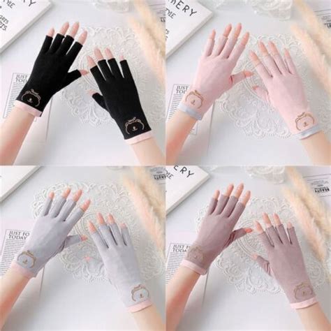 Elastic Sun Protection Gloves Thin Anti Uv Mittens Cotton Gloves Women Girls Ebay