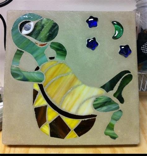 Lazy Turtle Stepping Stone Mosaic Art Mirror Wall Art Mirror Mosaic