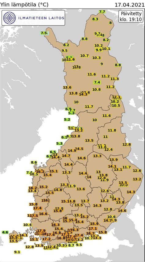 Ilmatieteen laitos on Twitter Kuluvan vuoden ylin lämpötila meni