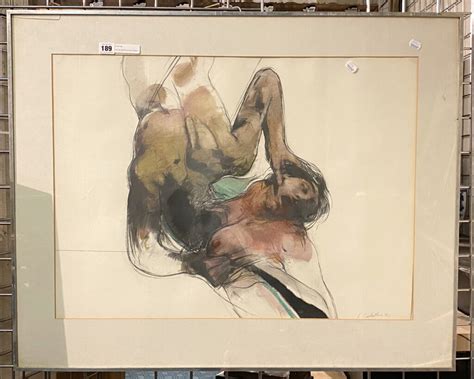 EROTIC WATERCOLOUR SIGNED BY LOCAL ARTIST FRAMED 54 X 74 CMS APPROX