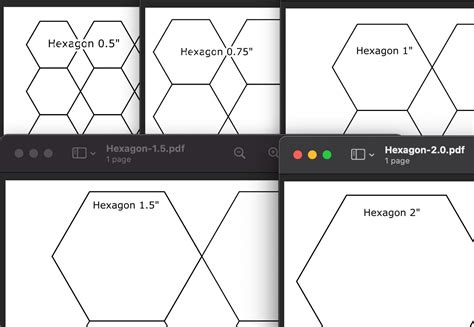 Hexagon Printable English Paper Piecing Template Etsy