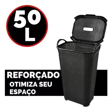 Cesto Rattan Tampa Basculada Alça 50 Litros Arqplast Shopee Brasil