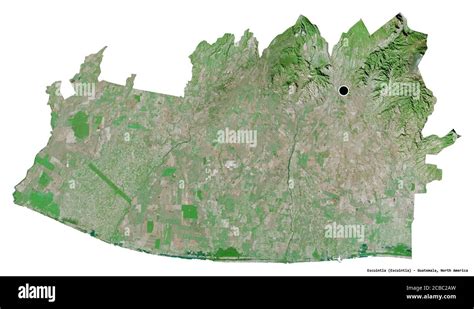 Shape of Escuintla, department of Guatemala, with its capital isolated on white background ...