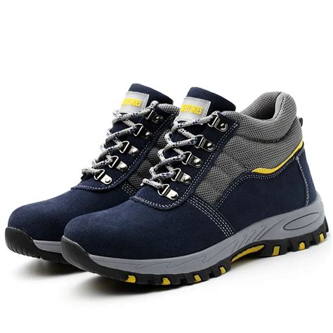 Обувь мужские рабочие ботинки зимняя теплая уличная защитная обувь из ...