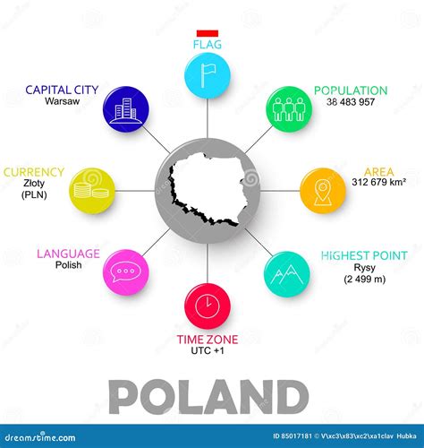 Infographic For Poland Detailed Map Of Poland With Flag Cartoon Vector