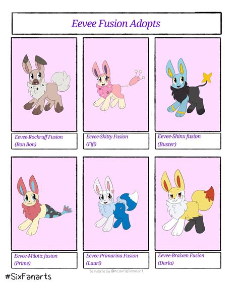 Eevee Fusion Adopts by Eeveonartz on DeviantArt