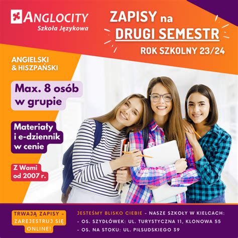 Zapisy Na Ii Semestr Anglocity Szko A J Zykowa