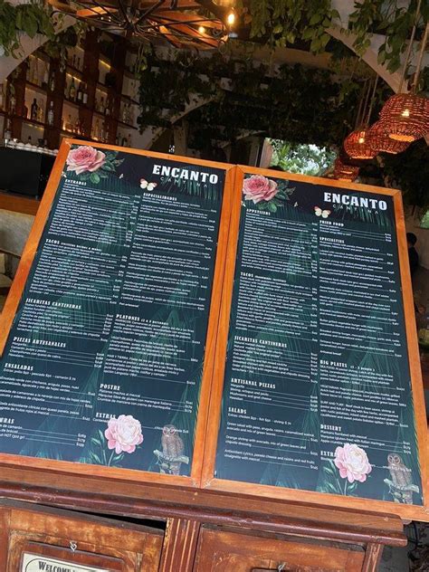 Menu At Encanto Cantina Restaurant Tulum