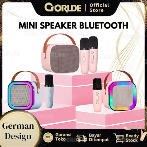 Jual GORLDE Mini Karaoke Speaker Bluetooth Bass 2Mic Karaoke