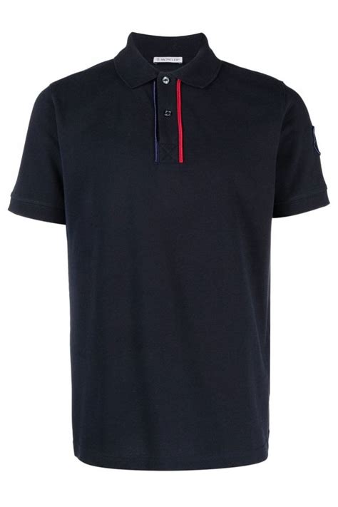 MONCLER Tri Colour Placket Polo Navy Clothing From Circle Fashion UK