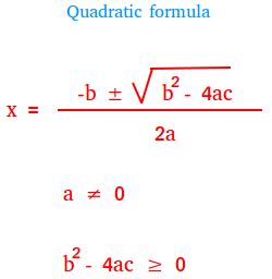 What is the Quadratic Formula ? Definition and Examples