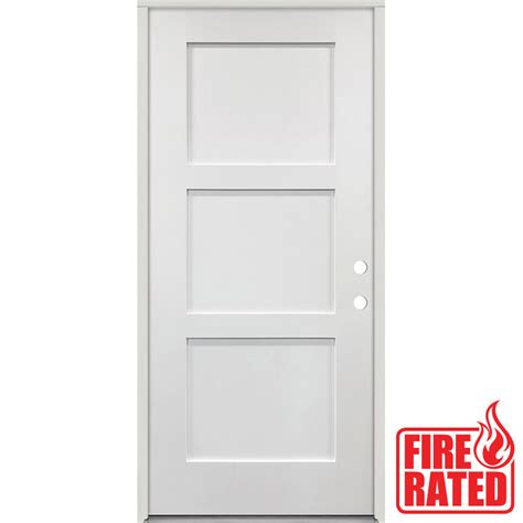 Fire Rated 3 Panel Shaker Fiberglass Prehung Door Unit Door Clearance