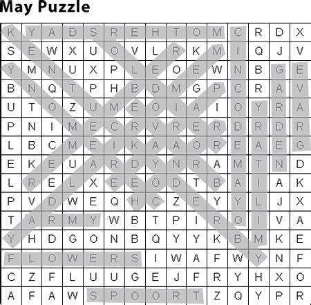 Word Search Puzzle Answers