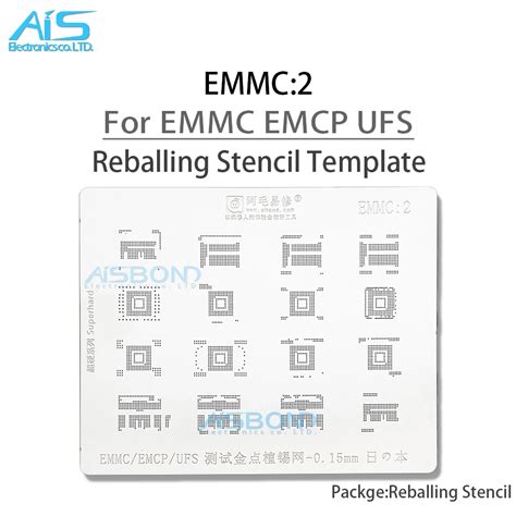 Amaoe EMMC2 0 15MM BGA Stencil Reballing For Android Hard Disk EMMC