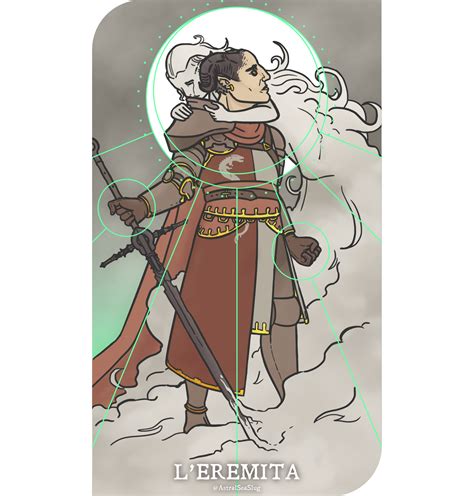 [OC] [Art] Tiefling Warlock Tarot, L'Eremita (The Hermit) : r/DnD