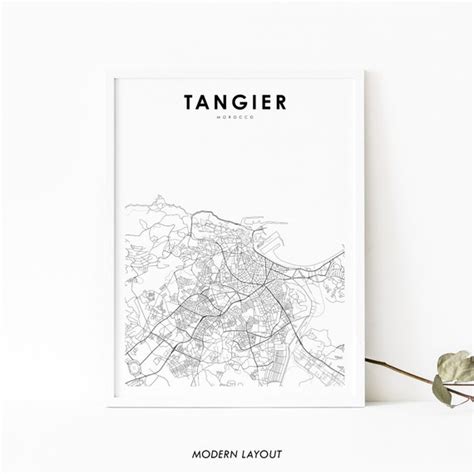 Home Living Tangier Map Art City Map Print Map Poster Tangier Map