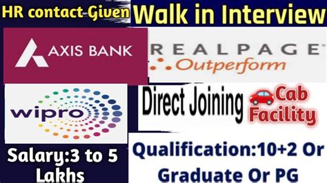 Latest Walk In Interview Hyderabad Real Page Wipro Axis Bank Bulk