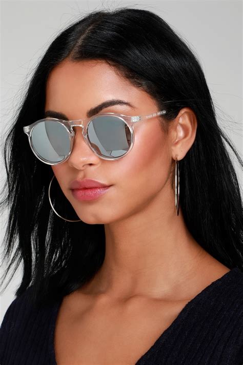 Cool Clear Sunglasses Round Sunglasses Mirrored Sunnies Lulus