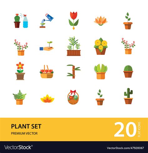 Plant icon set Royalty Free Vector Image - VectorStock