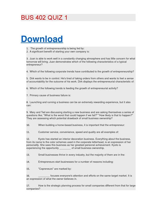 Bus 402 Quiz 1 By Jackson22123 Issuu