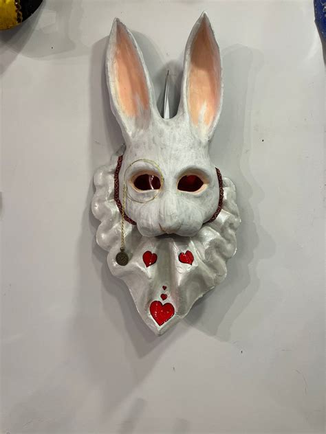 Alice In Wonderland Venetian Rabbit Mask In Papier M Ch Handmade