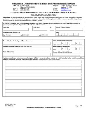 Fillable Online Dsps Wi Peer Review Evaluation Form Fax Email Print