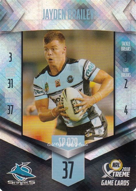 Nrl Xtreme Silver Parallels Sp Jayden Bailey Cronulla Sharks