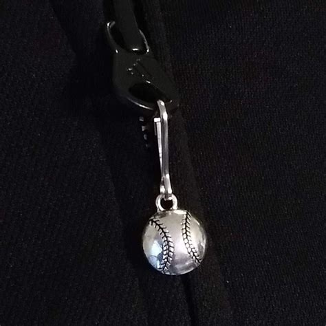 Silver Baseball Zipper Pull Etsy