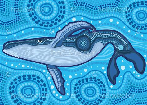 Whale aboriginal dot art - Vector - Download Graphics & Vectors