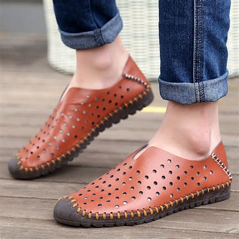 New Big Size Holes Shoes Men Sandals Summer New Breathable Hollow