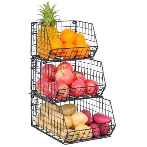 Buy X Cosrack Tier Stackable Wire Baskets For Pantry Organization And