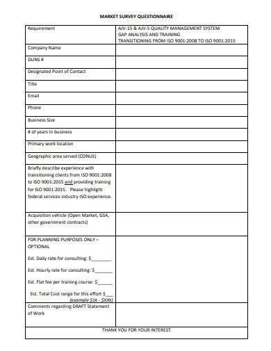 Free Survey Questionnaire Samples In Ms Word Google Docs Pages