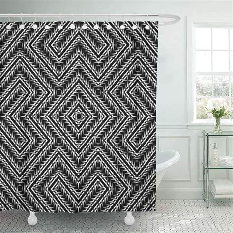 Ksadk Black Design Monochrome Geometric Pattern Abstract Striped White