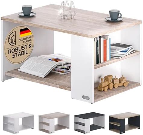 Casaria Santa Cruz Coffee Table With Shelf Compartments Storage