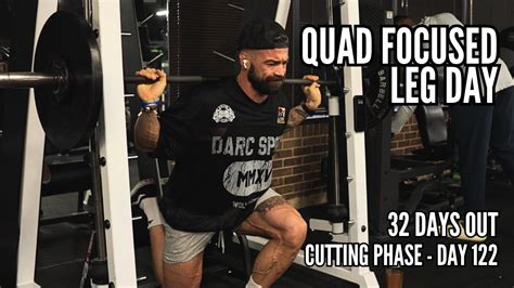 CONTEST PREP DAY 122 32 Days Out Quad Focused Leg Day YouTube