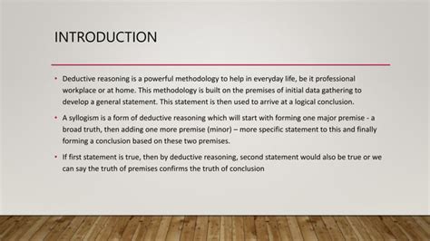 Deductive Reasoning Ppt