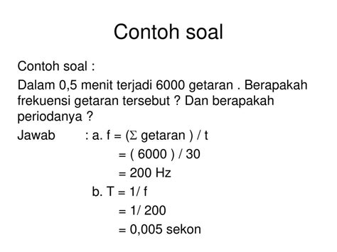 Contoh Soal Getaran Sinau