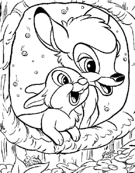 Bambi And Thumper Coloring Pages At Getdrawings Free Download