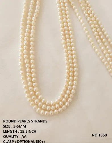 Creamish White Natural Freshwater Pearls Round Mm Loose Strands At